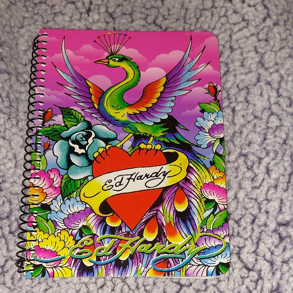 Lisa Frank x Ed Hardy Colorful Peacock Spiral Notepad